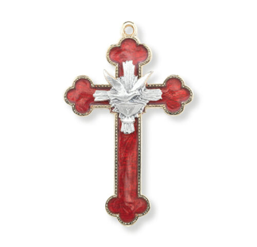 Red Enameled Holy Spirit Cross