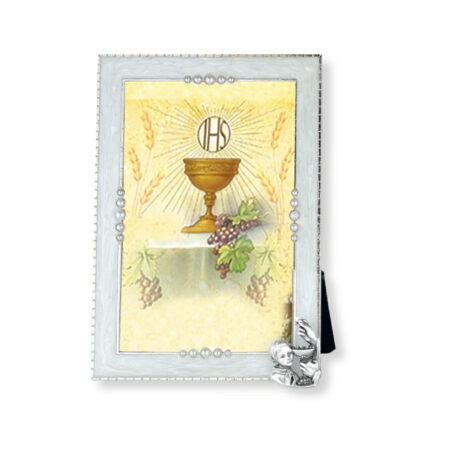 Pearlized First Communion Boy Picture Frame