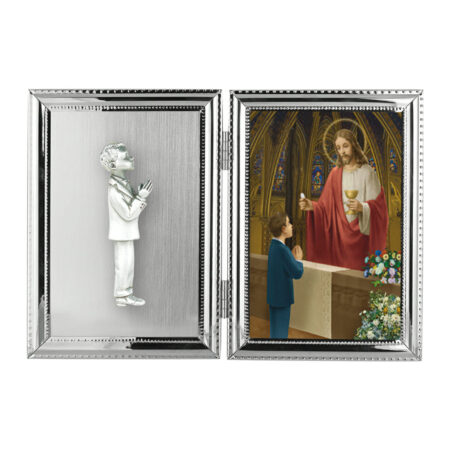 First Communion Boy Double Picture Frame