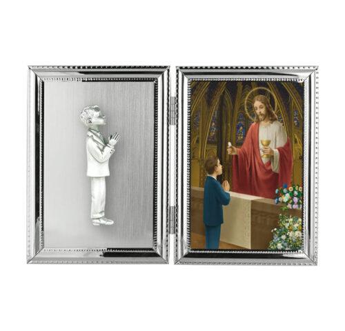 First Communion Boy Double Picture Frame