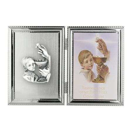 First Communion Chalice Boy Double Picture Frame