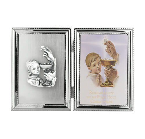 First Communion Chalice Boy Double Picture Frame