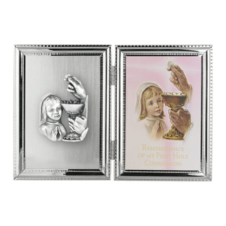First Communion Chalice Girl Double Picture Frame