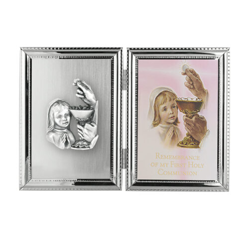 First Communion Chalice Girl Double Picture Frame