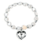 6mm White Heart Bracelet