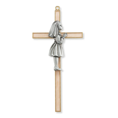 First Communion Girl Pearlized Cross