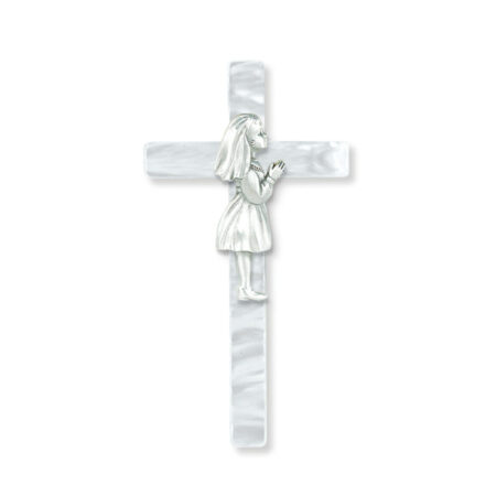 First Communion Girl Pearlized Cross