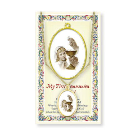 Girls First Communion Patron Saint Enameled Medal