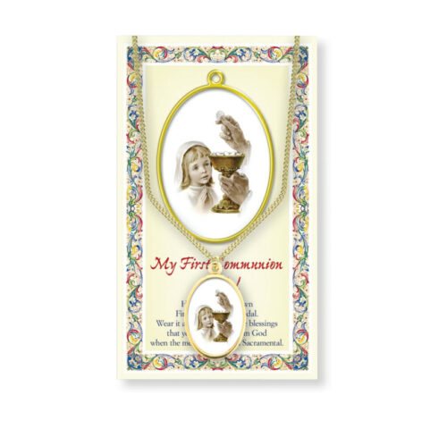 Girls First Communion Patron Saint Enameled Medal