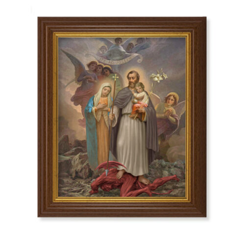 St. Joseph "Terror of Demons" Dark Walnut Framed Art