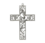 6" Genuine Pewter First Communion Girl Cross