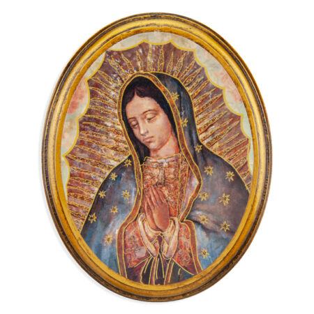 Our Lady of Guadalupe Bust Antiqued Wood Plaque