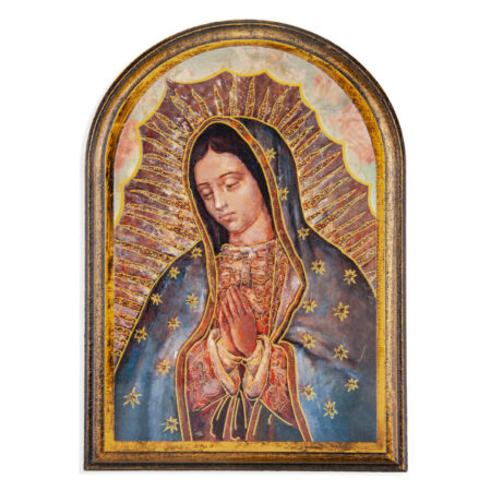 Our Lady of Gudaulupe Bust Antiqued Wood Plaque