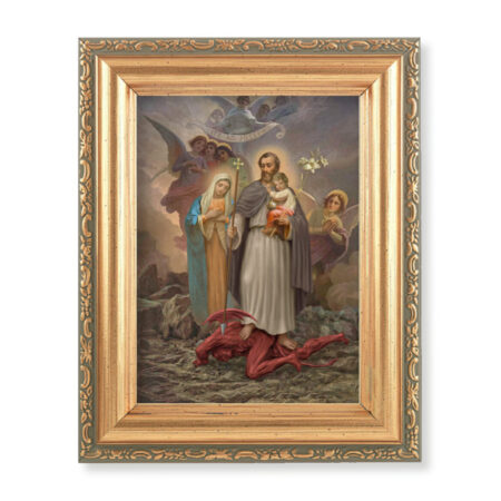 St. Joseph "Terror of Demons" Antique Gold Framed Art
