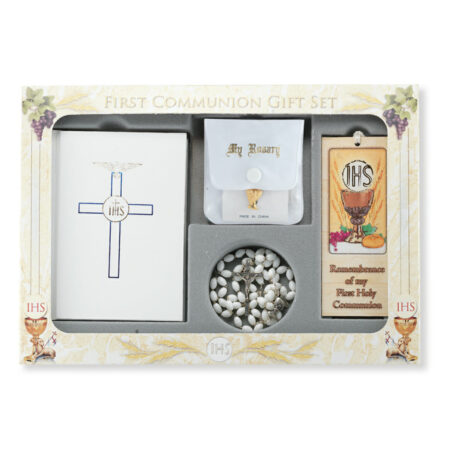 Girls White 6 Piece First Communion Gift Set