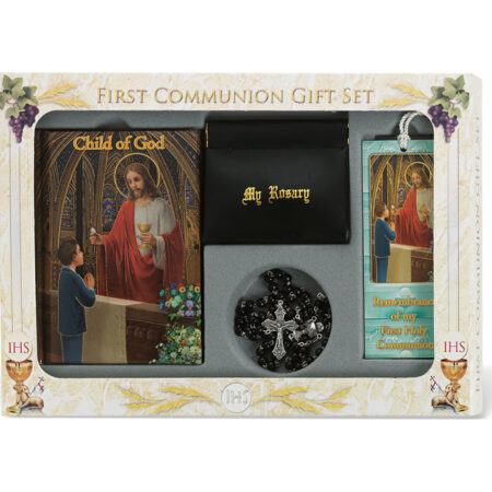 6 Piece Deluxe Boys First Communion Gift Set