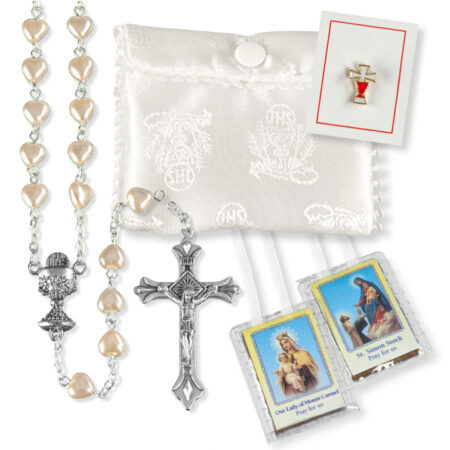 First Communion Faux Pearl Rosary Kit