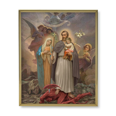 St. Joseph "Terror of Demons" Gold Framed Plaque Art