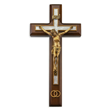 10"  Walnut Cross Wedding Crucifix