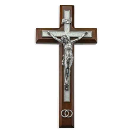 10"  Walnut Cross Wedding Crucifix