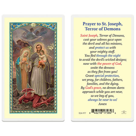 St. Joseph "Terror of Demons" Laminated Holy Card