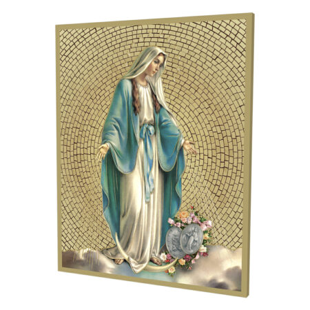 Miraculous Medal Gold Foil Mosaic Plaque