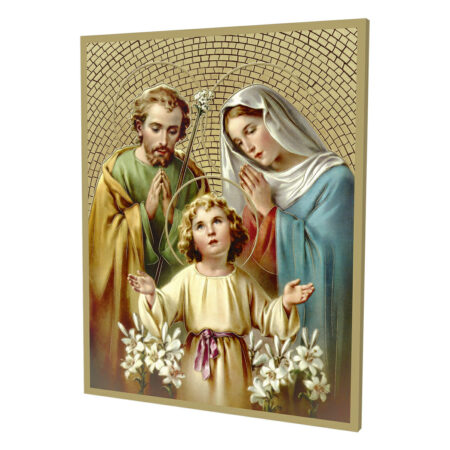 Holy Family Gold Foil Mosaic Plaque