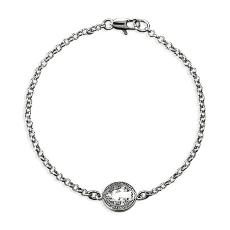 St Benedict Sterling Silver Medal with Plated Rolo Chain Bracelet