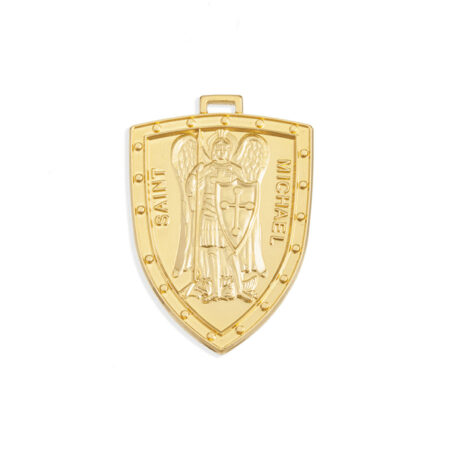 Gold Over Sterling Silver St. Michael Shield Medal