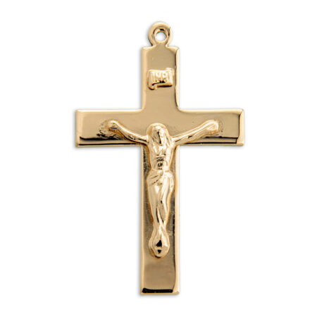 Gold Over Sterling Silver High-Polished Crucifix