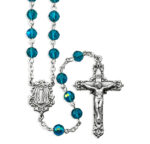 6mm Faceted Bead Rosary with Pewter Crucifix and Center
