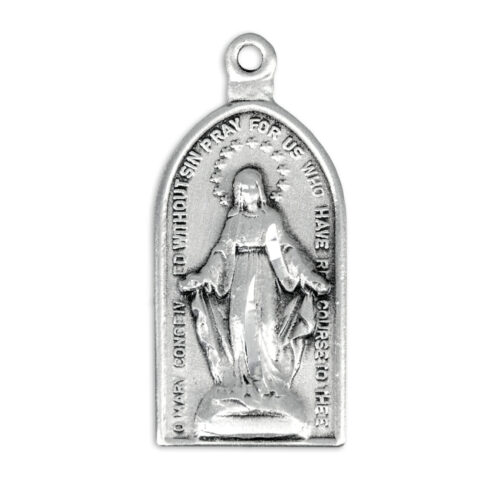 Sterling Silver Arch-Shaped Miraculous Medal - Image 2