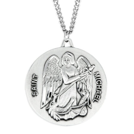 Saint Michael Round Sterling Silver Medal