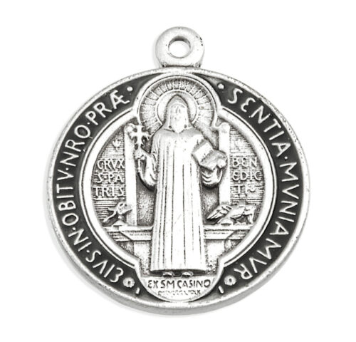 Sterling Silver St. Benedict Pendant with Black and Red Epoxy - Image 2