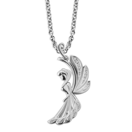 Sterling Silver Angel Profile with CZ Wings & Accents