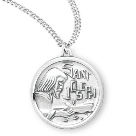 Saint Joseph the Worker Round Sterling Silver Medal
