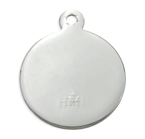 Sterling Silver Round Clover Cross Medal with Black Epoxy - Image 3
