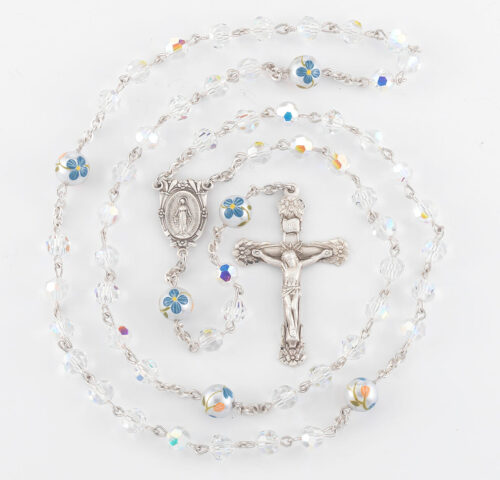 6mm Finest Aurora Crystal with 7mm Porcelain Flower O.F. Beads - Image 2