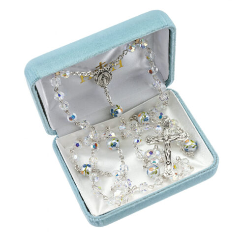 6mm Finest Aurora Crystal with 7mm Porcelain Flower O.F. Beads - Image 3