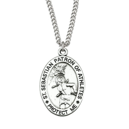Sterling Silver St. Sebastian Protect This Athlete Medal