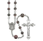 6mm Round Garnet Beads with 8mm Round Garnet O.F. Beads