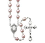 8mm Light Rose Imitation Pearl Double Capped Beads