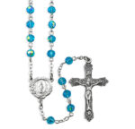 6Mm Aqua Crystal A/B Rosary