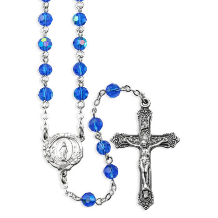 6Mm Sapphire A/B Crystal Bead Rosary