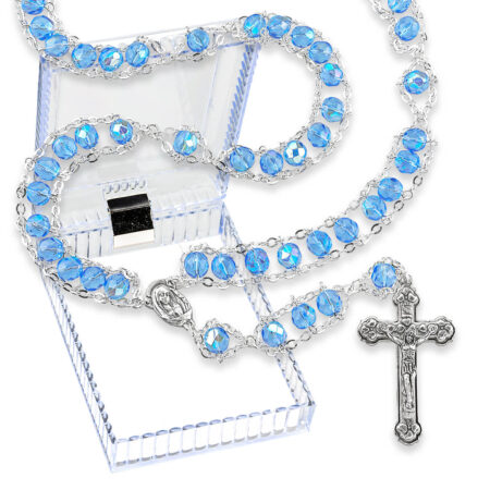 Blue Crystal Ladder Rosary