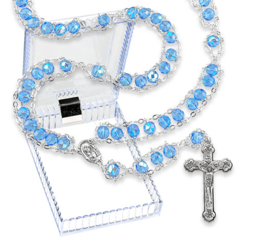 Blue Crystal Ladder Rosary