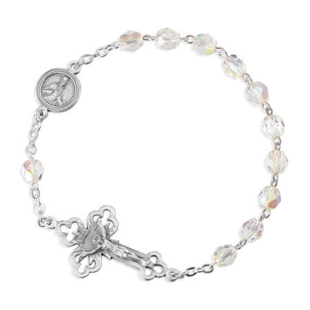 One Decade Kant Tangle Crystal Aurora Borealis Rosary Quantity of 10