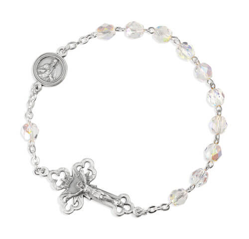 One Decade Kant Tangle Crystal Aurora Borealis Rosary Quantity of 10
