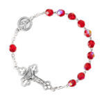 6mm One Decade Kant Tangle Ruby Aurora Borealis Crystal Rosary