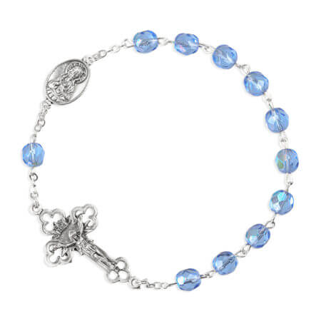 6mm One Decade Kant Tangle Sapphire Aurora Borealis Crystal Rosary Quantity of 10